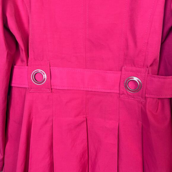 Via Spiga trench coat medium pink pleated double breasted slimming peplum - Picture 10 of 12
